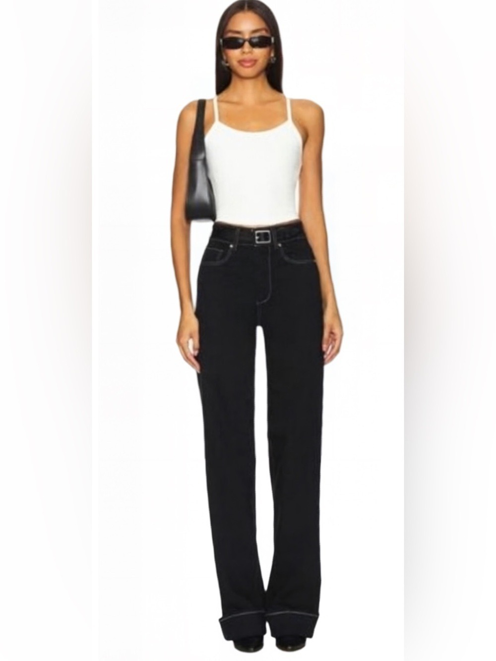 PAIGE Sasha Wide Leg Jeans, Contrast Stitch, Size 33 NWT